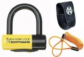 Kryptonite New York Liberty Disc Lock With Reminder Cable Yellow Sold Secure Gold