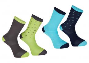 Madison Sportive Long Sock Twin Pack Rain Drops Medium - Rain Drops Phantom/Lime Punch