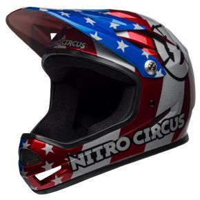 Bell Sanction Mtb Full Face Helmet Nitro Circus  L 58-60CM - NITRO CIRCUS GLOSS SILVER/BLUE/RED