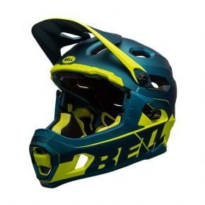 Bell Super Dh Mips Full Face Mtb Helmet 58-62CM only L 58-62CM - MATTE/GLOSS BLUE/HI-VIZ