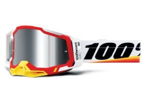 100% Racecraft 2 Goggles Arsham Red/Silver Flash Lens 2023
