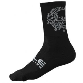 Ale Skull Q-skin 16cm Socks L 44-47 - Black