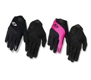 Giro Tessa Gel Long Finger Womens Road Cycling Gloves Large - Black / Pink