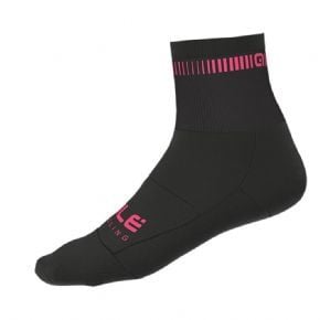 Ale Logo Q-skin 12cm Socks Black/Pink Large - Black/Pink