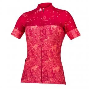 Endura Paisley Limited Edition Womens Short Sleeve Jersey X-Large - Berry