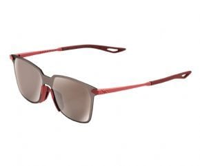 100% Legere Square Sunglasses Soft Tact Crimson/hiper Silver Mirror Lens