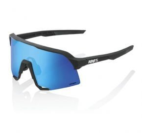100% S3 Sunglasses Matt Black/hiper Blue Multilayer Mirror Lens