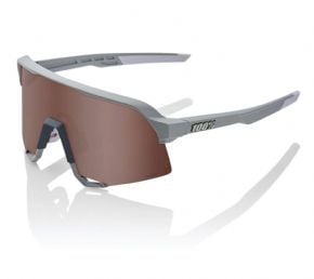 100% S3 Sunglasses Soft Tact Stone Grey/hiper Crimson Silver Mirror Lens