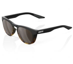 100% Slent Sunglasses Soft Tact Black/havana Fade/hiper Silver Mirror Lens