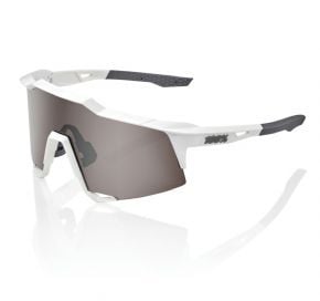 100% Speedcraft Sunglasses Matte White/hiper Silver Mirror Lens