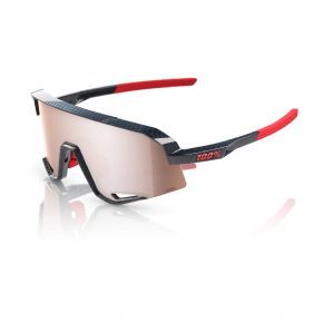 100% Slendale Sunglasses Gloss Carbon/HiPER Crimson Silver Lens  2024