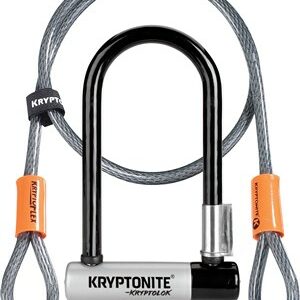 Kryptonite Kryptolok Mini U-lock with 4 Foot Flex Cable and Flexframe Bracket - Sold Secure Gold