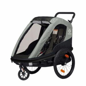 Hamax Avenida Twin Child Bike Trailer - Olive Green