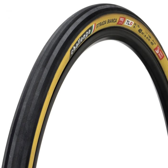 Challenge Strada Bianca Handmade TLR Gravel Tyre - 700 x 40Black / Tan Challenge Strada Bianca Handmade TLR Gravel Tyre - 700 x 40Black / Tan