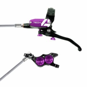 Hope Technology Tech 4 E4 Hydraulic Disc Brake - Black / PurpleFront Right HandBraided