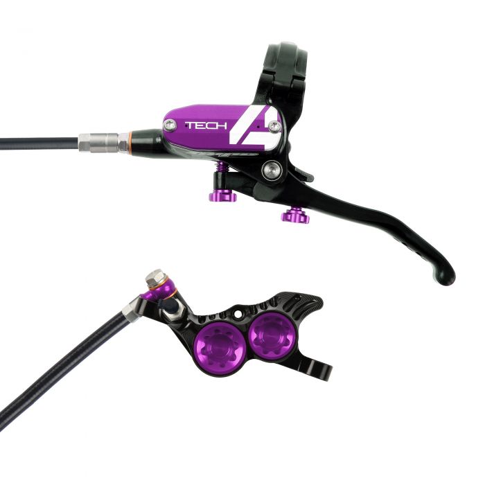 Hope Technology Tech 4 V4 Hydraulic Disc Brake - Black / PurpleFront Right HandStandard Black Hope Technology Tech 4 V4 Hydraulic Disc Brake - Black / PurpleFront Right HandStandard Black