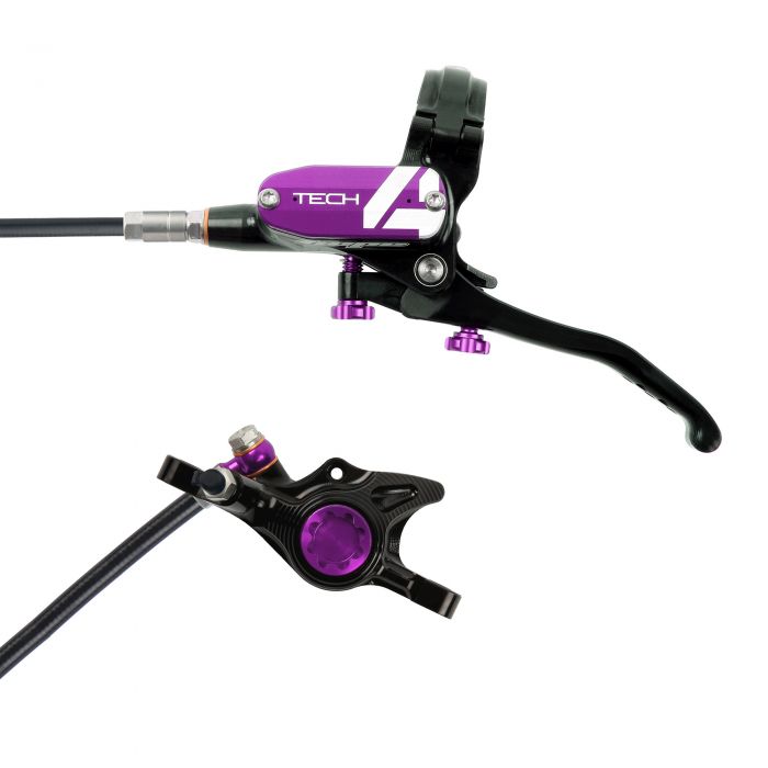 Hope Technology Tech 4 X2 Hydraulic Disc Brake - Black / PurpleFront Right HandStandard Black Hope Technology Tech 4 X2 Hydraulic Disc Brake - Black / PurpleFront Right HandStandard Black