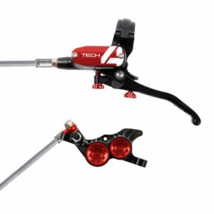 Hope Technology Tech 4 V4 Hydraulic Disc Brake - Black / RedFront Right HandBraided