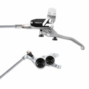 Hope Technology Tech 4 V4 Hydraulic Disc Brake - Silver / BlackFront Right HandBraided