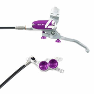 Hope Technology Tech 4 E4 Hydraulic Disc Brake - Silver / PurpleFront Right HandStandard Black
