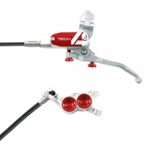 Hope Technology Tech 4 E4 Hydraulic Disc Brake - Silver / RedFront Right HandStandard Black