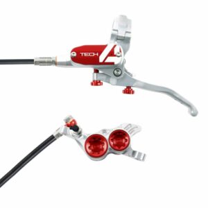 Hope Technology Tech 4 V4 Hydraulic Disc Brake - Silver / RedFront Right HandStandard Black