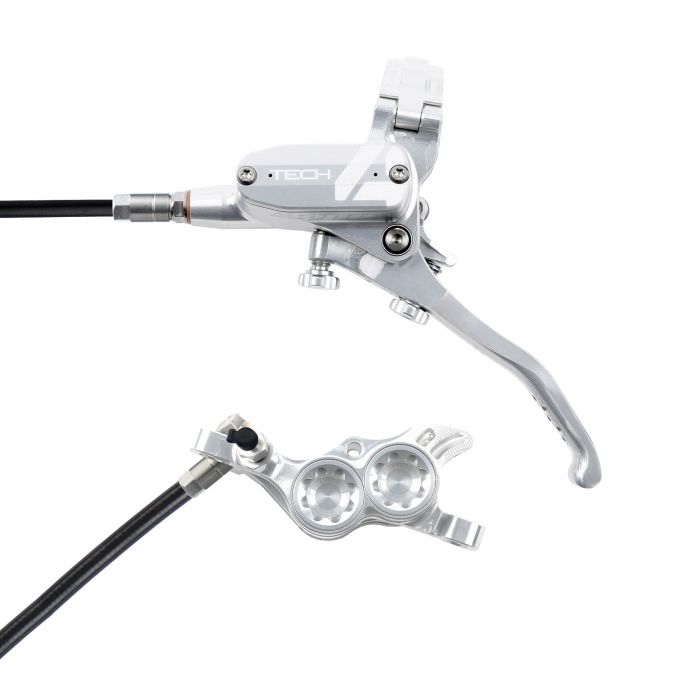 Hope Technology Tech 4 E4 Hydraulic Disc Brake - Silver / SilverFront Right HandStandard Black Hope Technology Tech 4 E4 Hydraulic Disc Brake - Silver / SilverFront Right HandStandard Black
