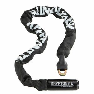 Kryptonite Keeper 785 Integrated Chain Bike Lock - Black White