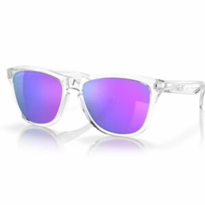 Oakley Frogskins Sunglasses - Polished Clear Frame / Prizm Violet Lens