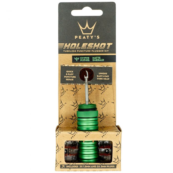 Peaty's Holeshot Tubeless Puncture Plugger Kit - Emerald Peaty's Holeshot Tubeless Puncture Plugger Kit - Emerald
