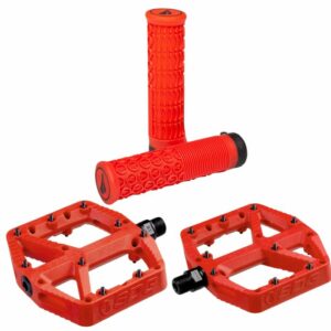 SDG Comp Pedals & Thrice Grips - Red